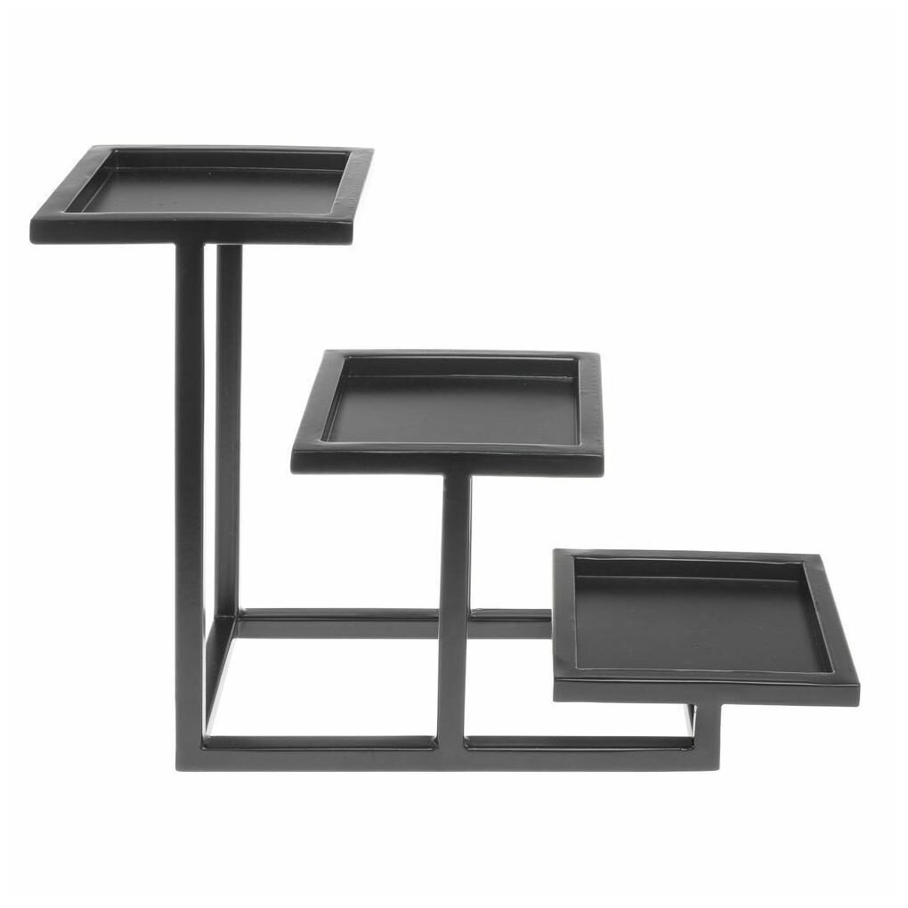 

Hubert Cerve Collection Black 3-Tiered Medium Square Bowl Stand - 6 L x 16 W x