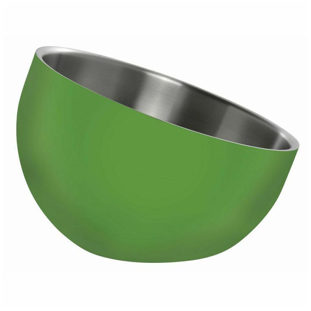 

HUBERT Angled Serving Bowl Green Stainless Steel With Double Walls 7 Dia
