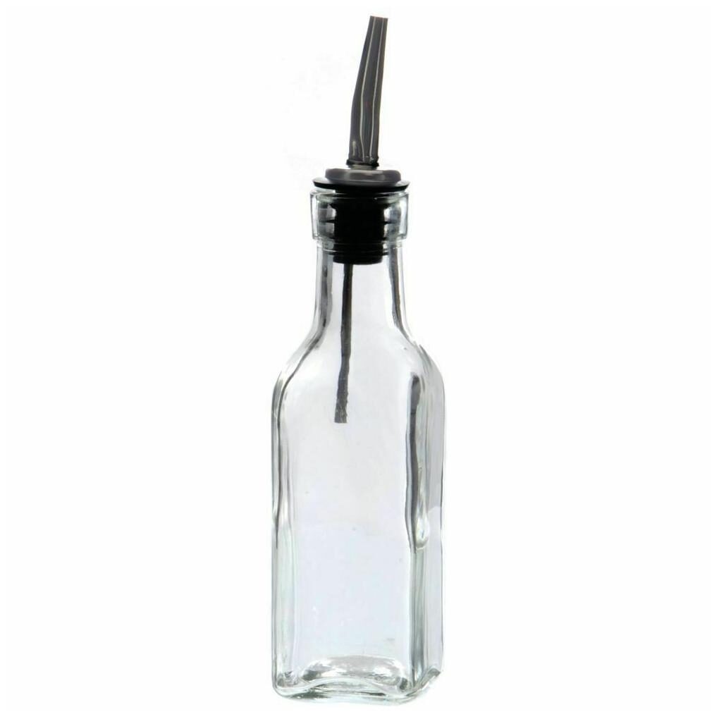 

HUBERT Olive Oil Bottle With Stainless Steel Pourer 6 oz Glass