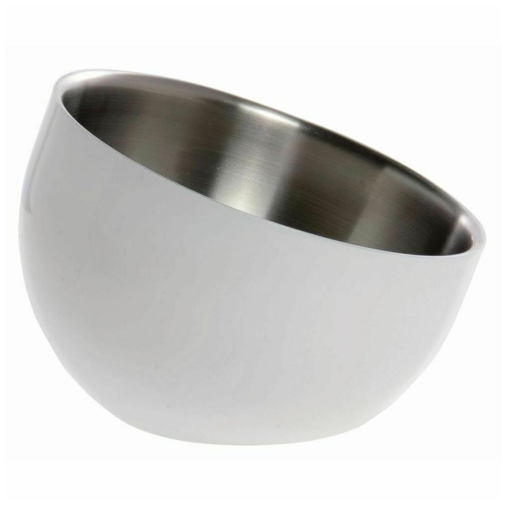 

HUBERT Angled Serving Bowl White Stainless Steel With Double Walls - 7 Dia