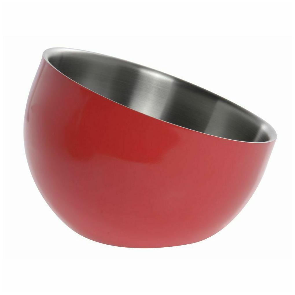 

HUBERT Angled Serving Bowl Red Stainless Steel With Double Walls - 9 1 2 Dia
