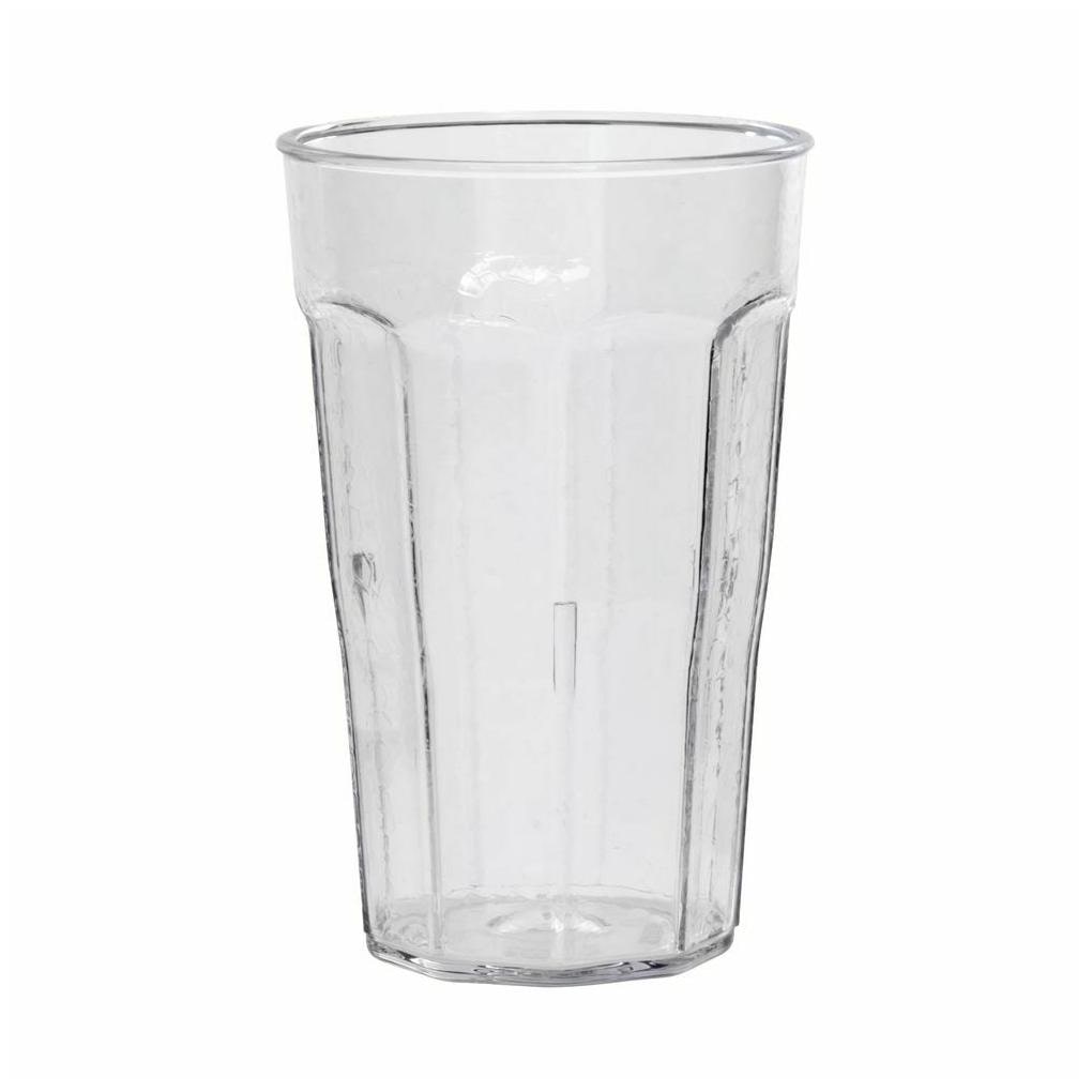 

Hubert Plastic Tumblers Drinking Glasses Faceted Clear 11 8 Ounce 72 Per Case