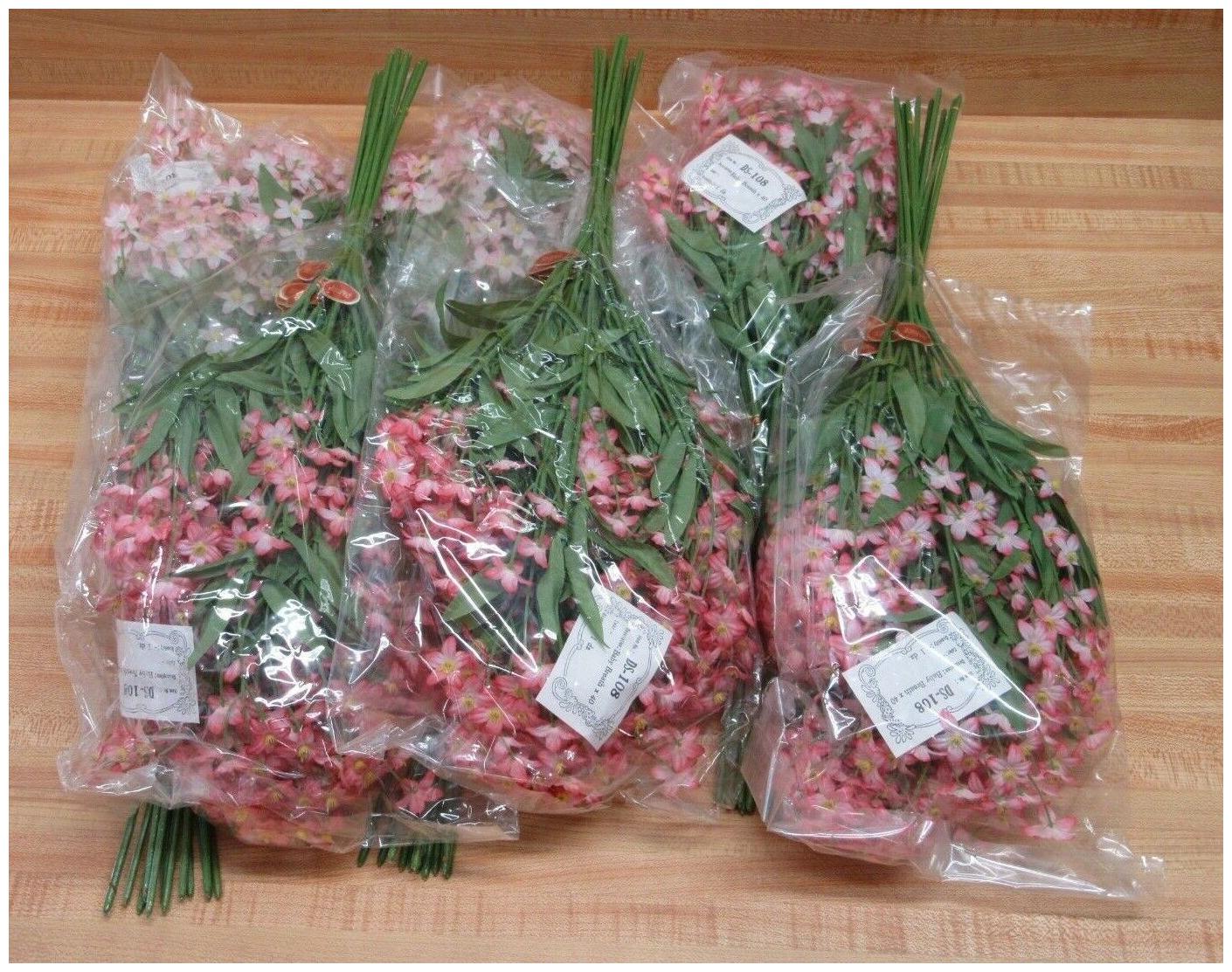 

Huge Lot of 72 Darice Artificial Pink Baby s Breath Stems Bouquet Floral Crafts