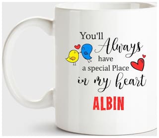 Huppme Albin Always Have A Special Place In My Heart Love White Coffee Name Ceramic Mug