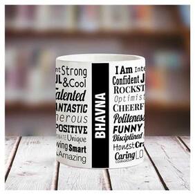 Huppme BHAVNA Good Personality White Ceramic coffee Name Mug