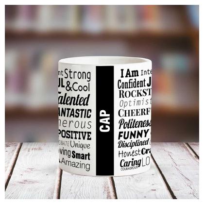 

Huppme CAP Good Personality White Ceramic coffee Name Mug