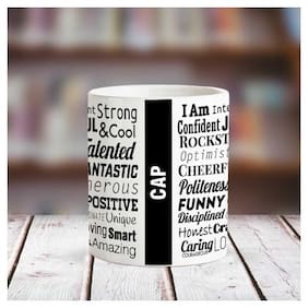 Huppme CAP Good Personality White Ceramic coffee Name Mug