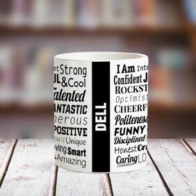 Huppme DELL Good Personality White Ceramic coffee Name Mug