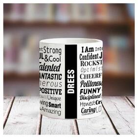 Huppme DREES Good Personality White Ceramic coffee Name Mug