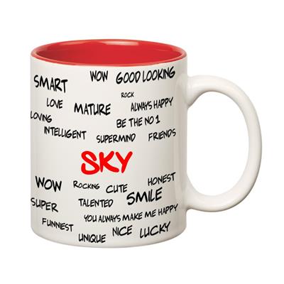 

Huppme Good Personality Sky Inner Red Mug