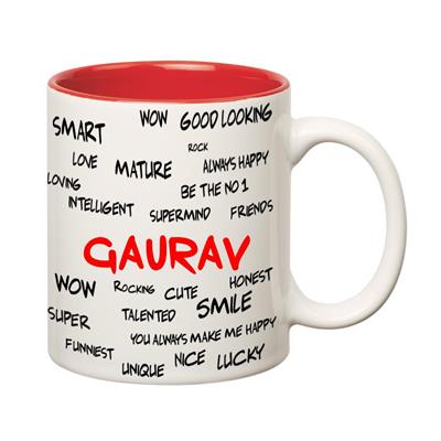

Huppme Good Personality Gaurav Inner Red Mug