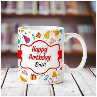 Huppme Happy Birthday Basit personalized name coffee mug