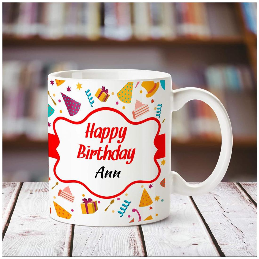 

Huppme Happy Birthday Ann personalized name coffee mug