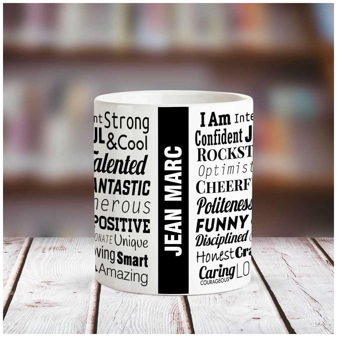 

Huppme JEAN MARC Good Personality White Ceramic coffee Name Mug