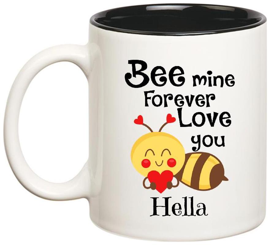 

Huppme Love You Hella Bee mine Forever Inner Black Mug