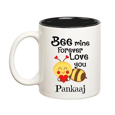 

Huppme Love You Pankaaj Bee mine Forever Inner Black Mug
