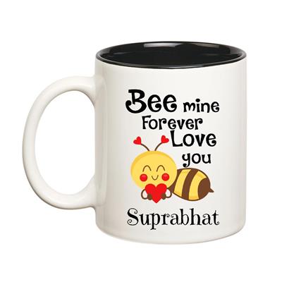 

Huppme Love You Suprabhat Bee mine Forever Inner Black Mug