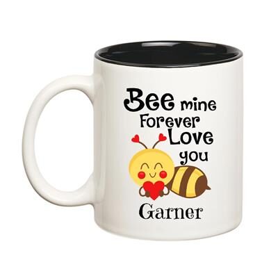 

Huppme Love You Garner Bee mine Forever Inner Black Mug