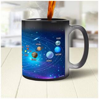 Huppme Solar System Ceramic Magic Mug Color Changing Coffee Mug Heat Sensitive Tea Cup Magic Mugs Surprise Gift The Solar System Solar System 330ml
