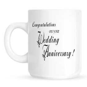 Huppme Wedding Anniversary White Mug