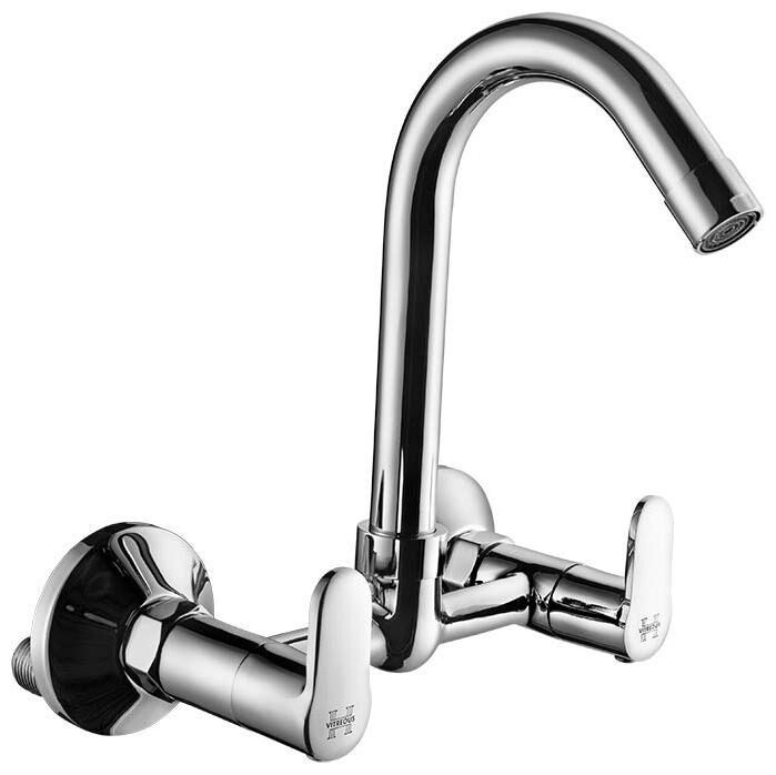

HVitreous Wall Mount Brass Basin and Sink Mixers ( Handle Controlled )