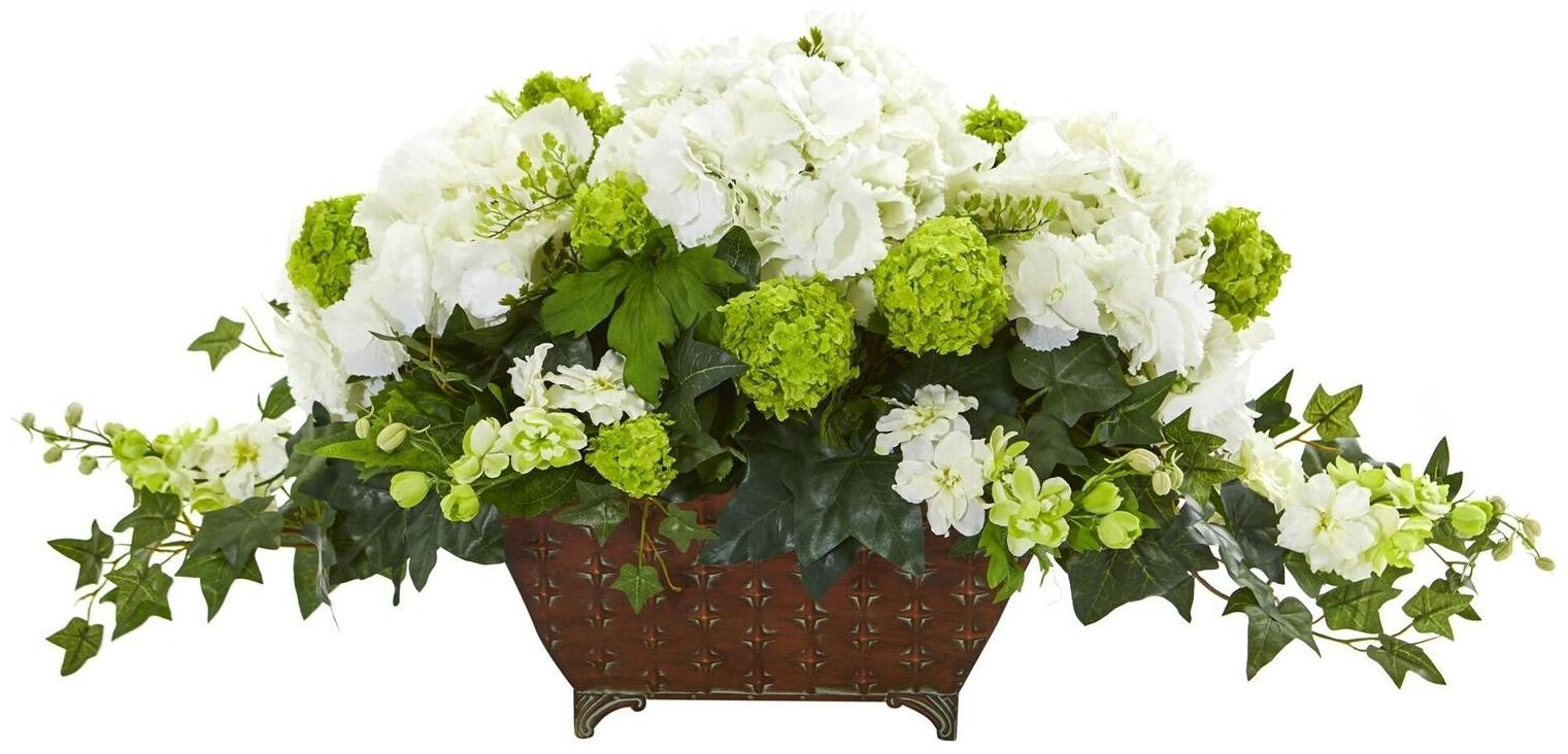

Hydrangea and Ivy Artificial Arrangement
