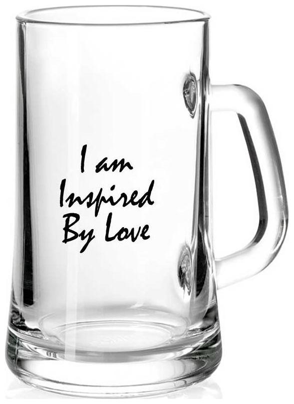 

I am Inspired By Love Printed Juice Milk Cold Drinkds Beer Glass Mug by Juvixbuy