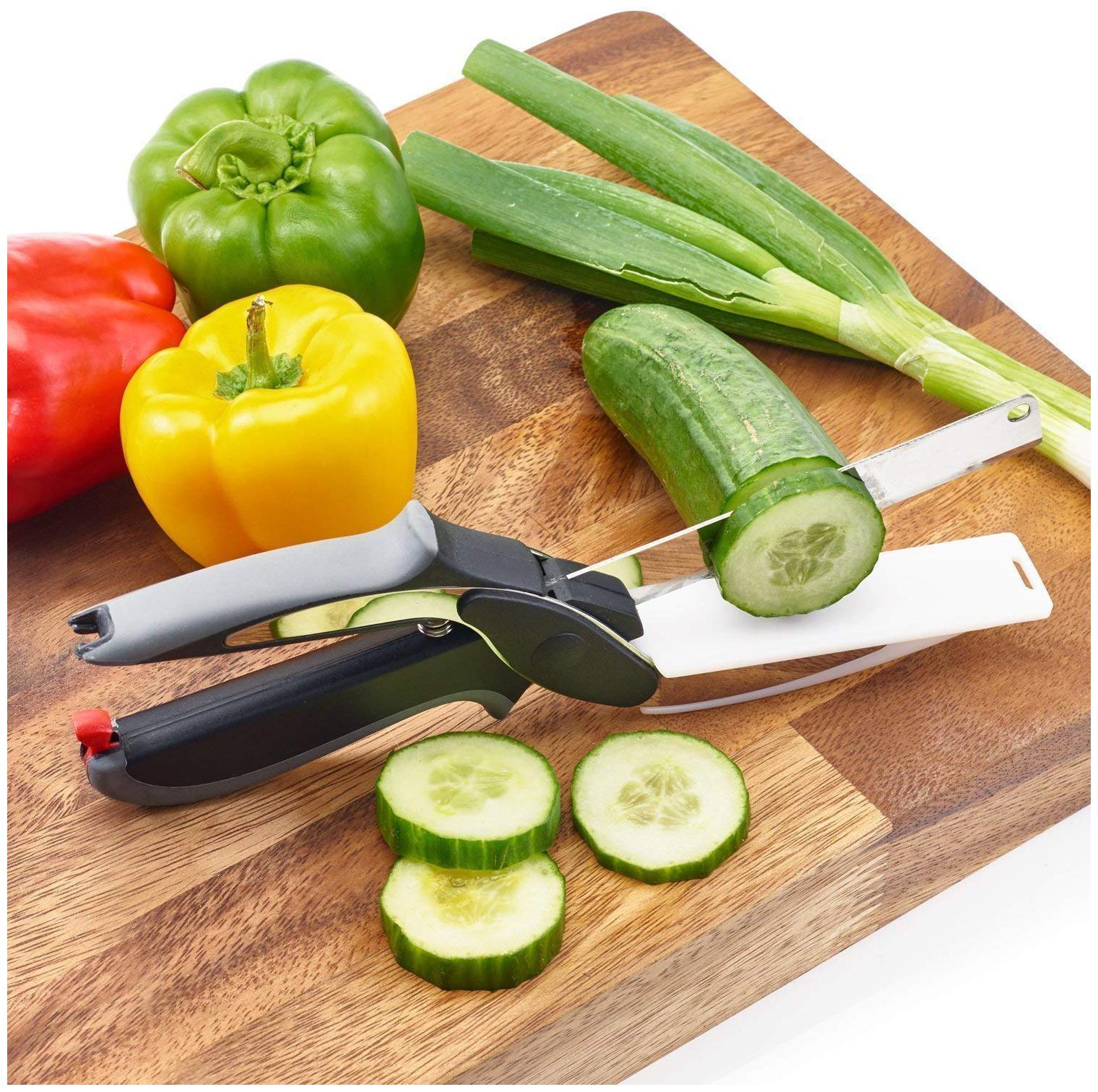 

I DIvas Vegetable Cutter 2-in-1 Food Chopper - Replace Your Kitchen Knives and Cutting Boards