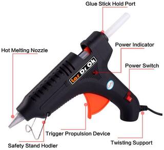 I-Tek 100w Hot Melt Glue Gun With 5 Glue Sticks