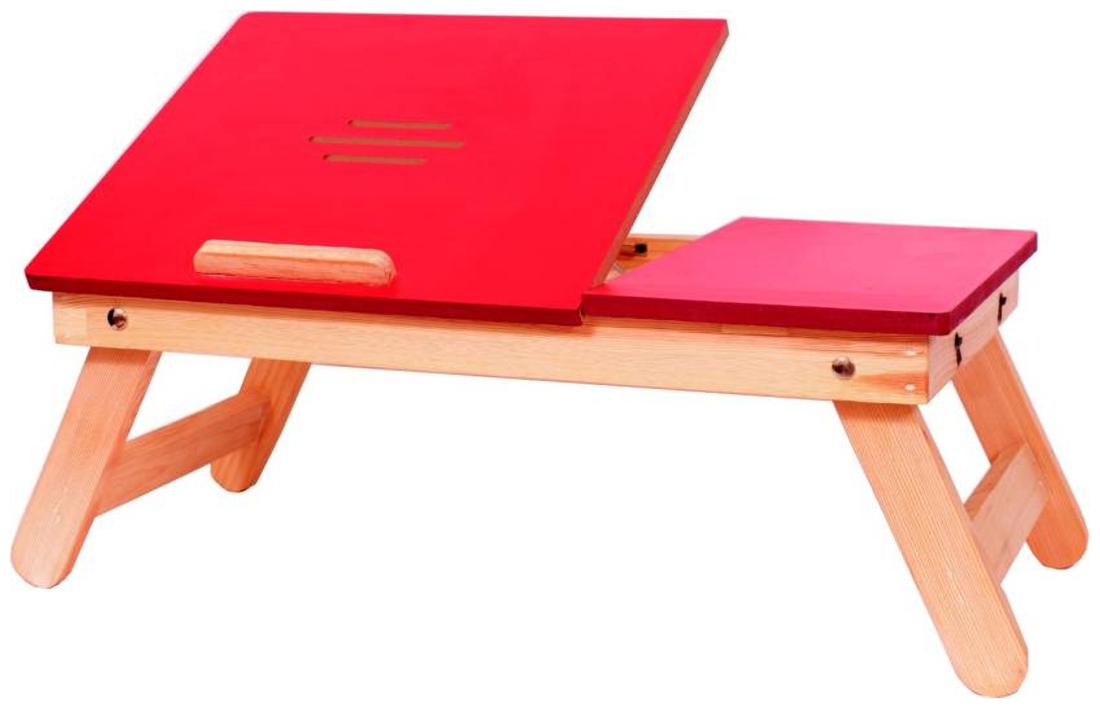 

Ibs Red Matte Finish With Drawer 554 Solid Wood Portable Laptop Table (Finish Color - RED)