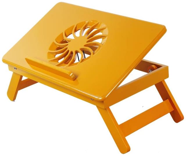 Ibs Table Mate II Heavy Duty Kids Office Study Reading Adjustable Wooden 553 Orange Bed Mate Engineered Wood Portable Laptop Table (Finish Color - Orange)