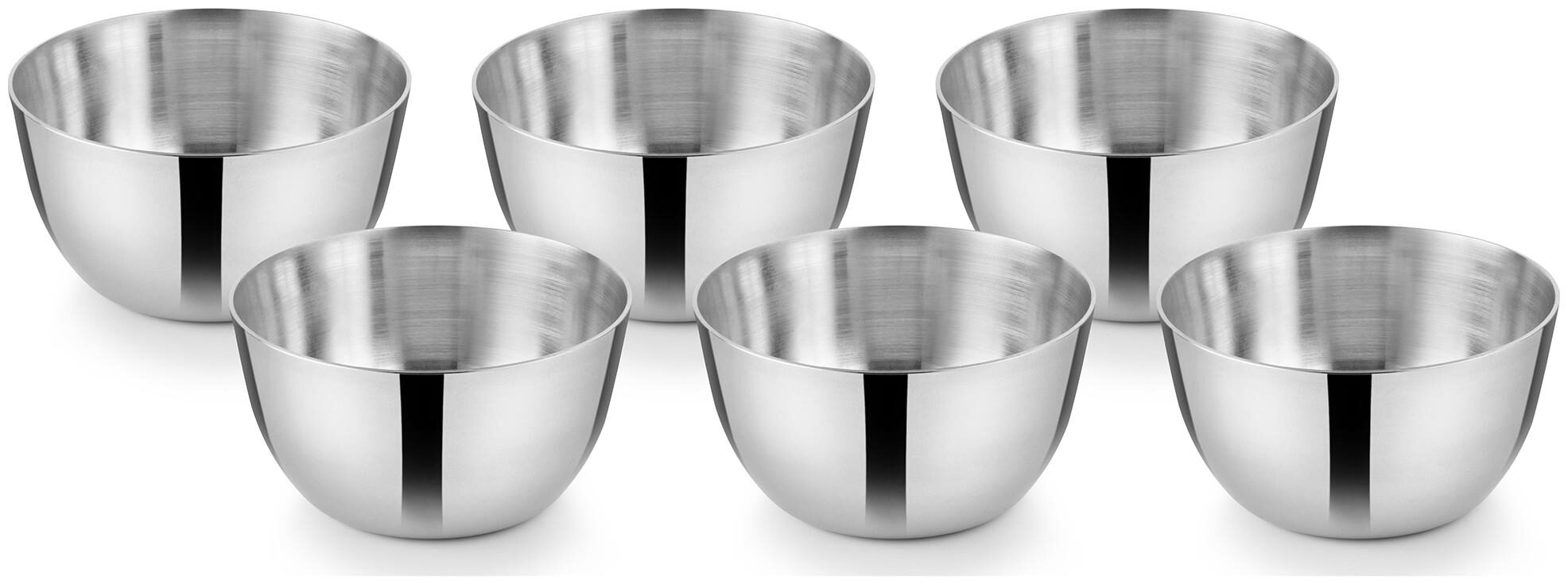 Buy Ideale baul6pcs Vegetable Bowl Set Steel Bowl Set (Silver, Pack of 6) Online at Low Prices