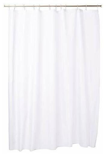 

iDesign Fabric Shower Curtain Modern Mildew-Resistant Bath Curtain Liner for