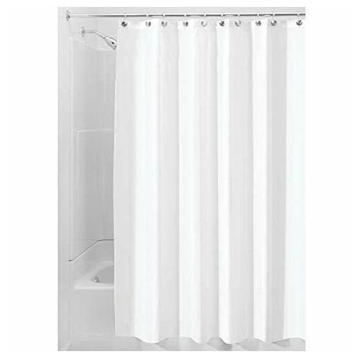 

iDesign Fabric Long Shower Modern Mildew-Resistant Bath Curtain Liner for Mas