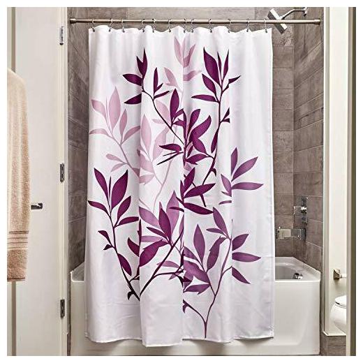 

iDesign Leaves Fabric Shower Curtain Modern Mildew-Resistant Bath Curtain for