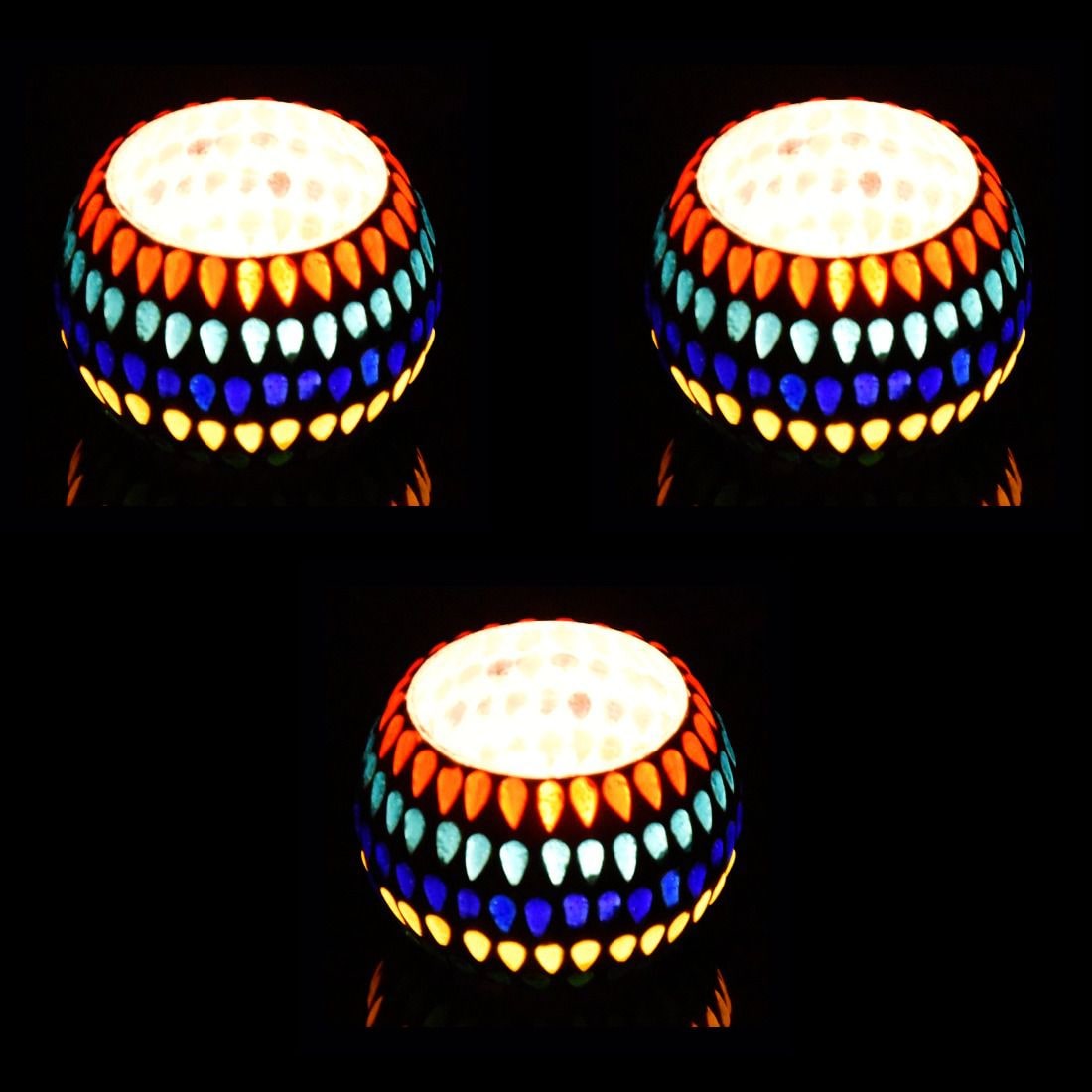 

iHandikart Glass Multi Tea light holder