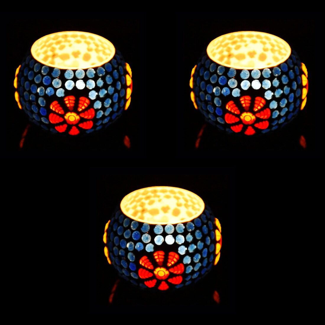 

iHandikart Glass Multi Tea light holder