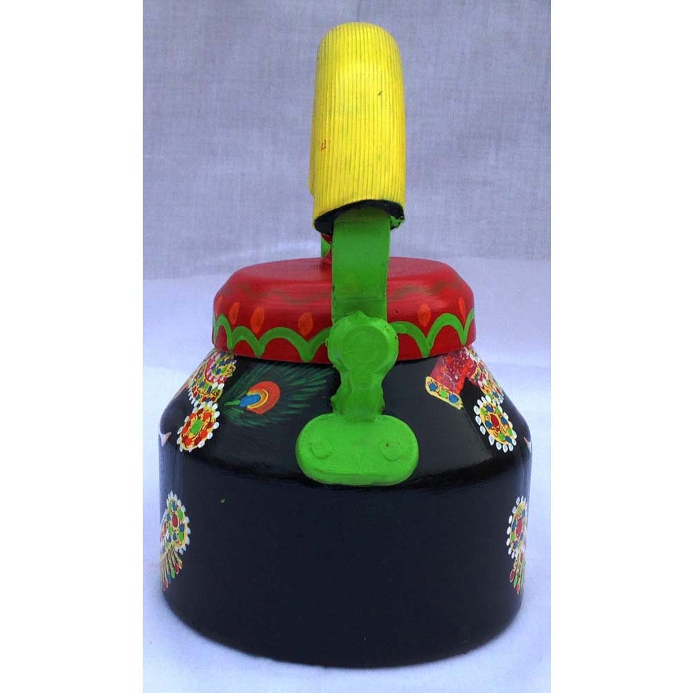 

iHandikart Handpainted Decorative Tea Kettle From iHandikart Handicrafts (Rajasthani Art ) (1 L 22 cm) aluminium For Home Decor Corporate Gift Purpose 5031