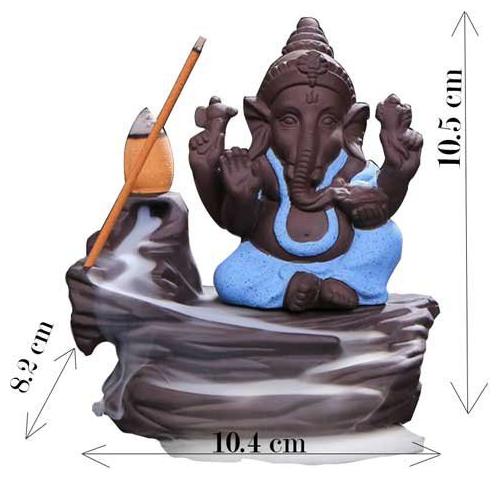 

iHandikart Handicrafts Polyresin Material Handmade showpiece Smoking Fountain With 10 Backflow Incense Cones