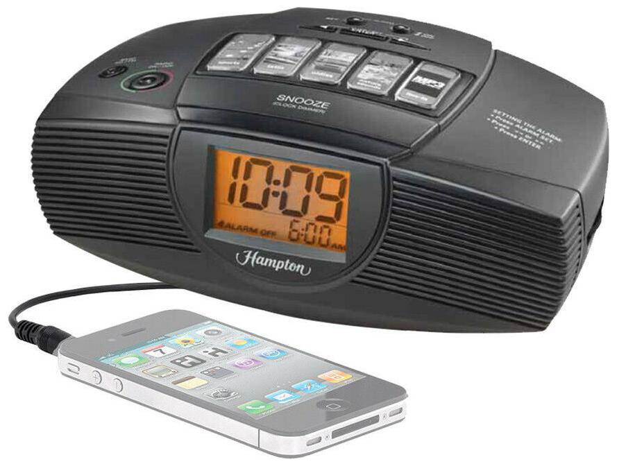 

iHome Hilton or Hampton Hotel Alarm Clock FM Radio Aux Gentle Wake Sure Alarm
