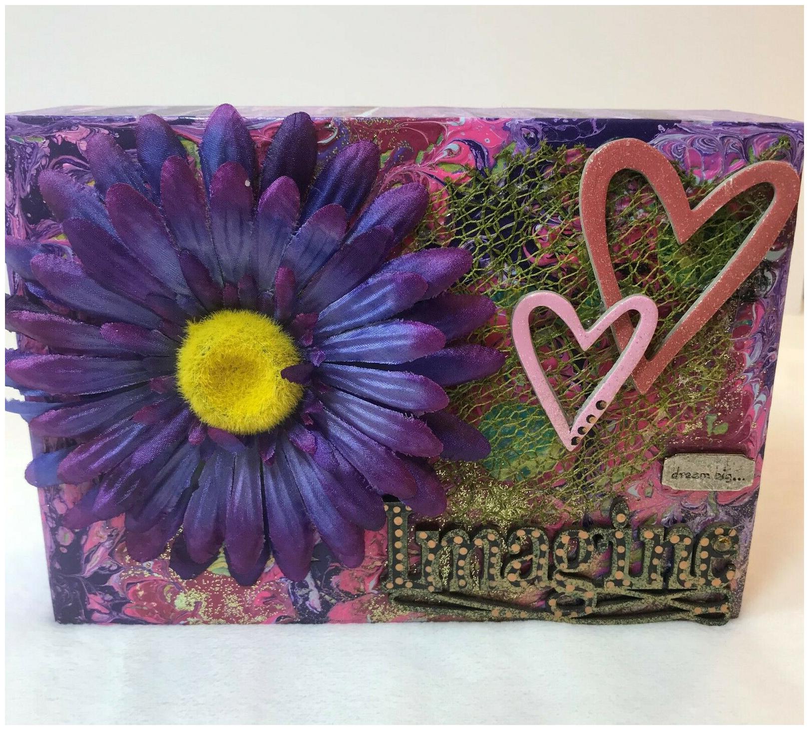

Imagine Dream Art Original 2 x 5 x 7 Color Multi colors wooden plaque New