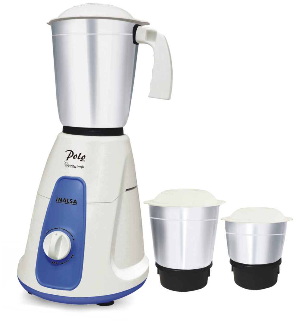 

Inalsa POLO 3 JAR 550 W Mixer Grinder ( White Blue 3 Jars )