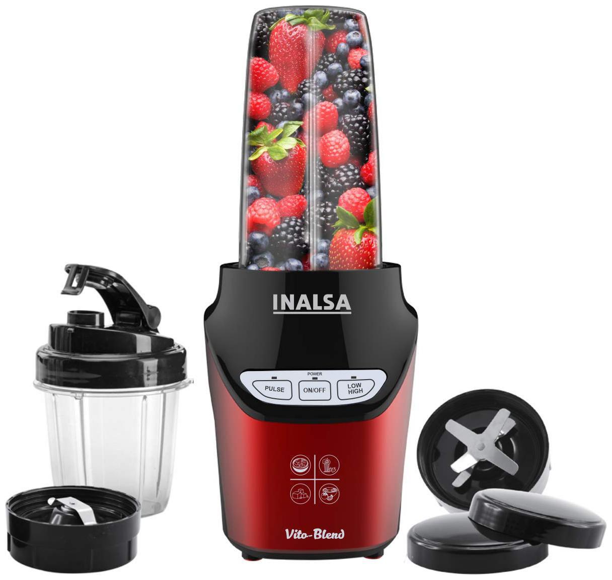 

Inalsa VITO BLEND 1000 W Mixer Grinder ( Red 2 Jars )