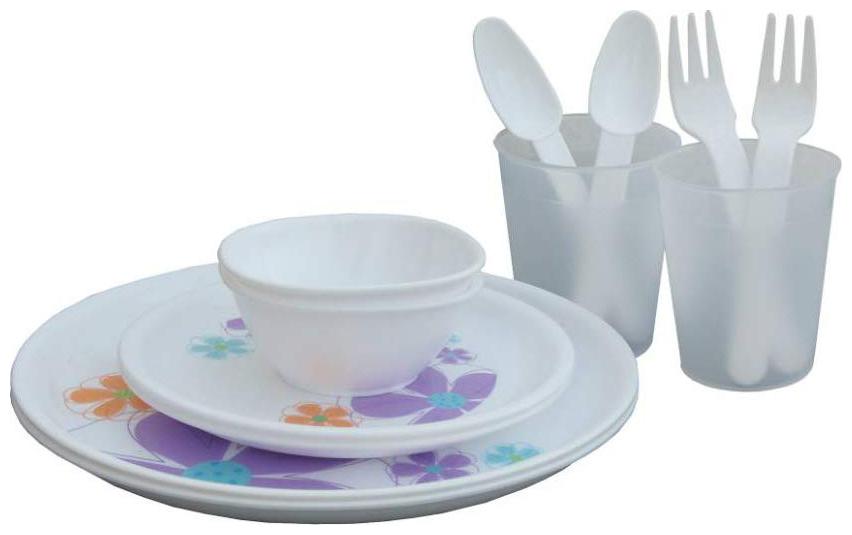 

Incrizma Polypropylene Bachelor Dinner Set of 12 Pcs (Multi Color)