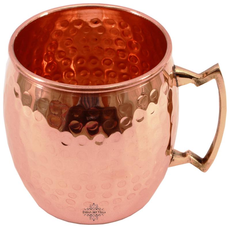 

Indian Art Villa Hammered Pure Solid Copper Mug Use For Restaurant Bar Beer
