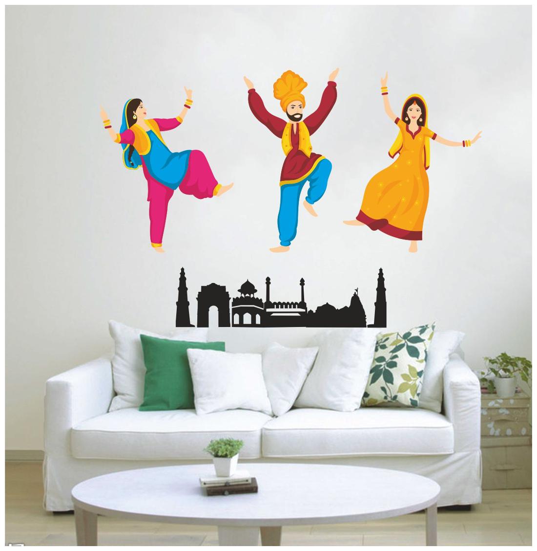 

Rawpockets Wall Stickers Indian Ethnic Bhangra Dance