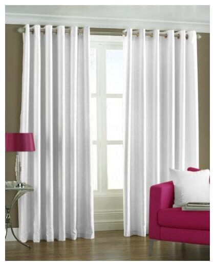 

Indian Online Mall Polyester Window Blackout White Regular Curtain ( Eyelet Closure Plain )