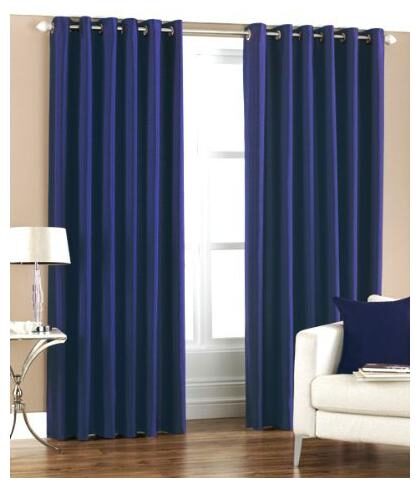 

Indian Online Mall Polyester Door Blackout Blue Regular Curtain ( Eyelet Closure Plain )