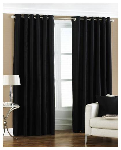 

Indian Online Mall Polyester Door Blackout Black Regular Curtain ( Eyelet Closure Plain )