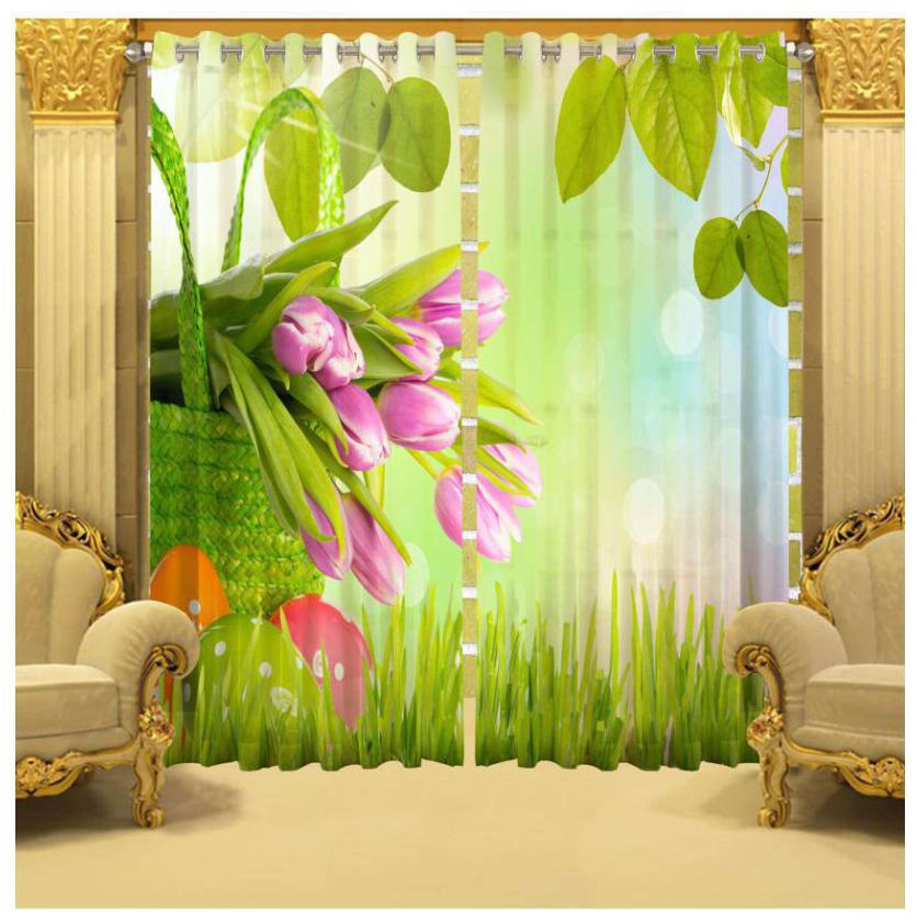 

Indiancraft Digital Print Semi transparent Polyester with Eyelet Curtain for Window